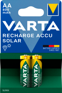 Varta Solar oppladbare AA/HR6-batterier, 2-pakning