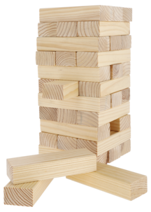 Tumbling Tower spel, välta torn, trä, från 6 år