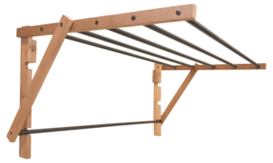 Aurora tørkestativ vegg tre og metall, sammenleggbart