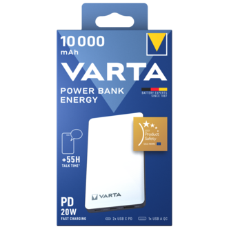 Varta Energy powerbank 10 000 mAh, 3 USB-portar