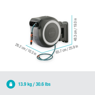 Gardena RollUp XL slangetrommel for vegg, 2 munnstykker, 35 m