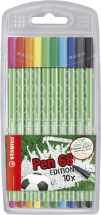 Stabilo Fineliner Pen 68 Green Edition penner, 10-pack