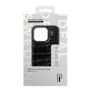 Ideal of Sweden Black Croco iPhone 16 Pro mobildeksel