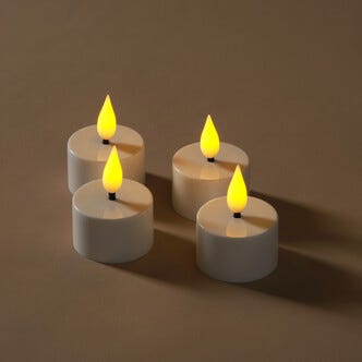 Värmeljus LED uppladdningsbara 4-pack Northlight