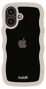 Holdit Wavy Case iPhone 16 mobilskal transparent