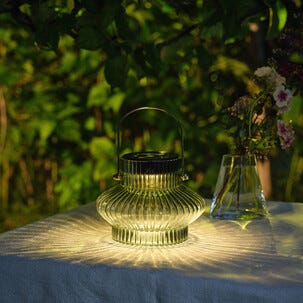 Northlight hengende solcellelykt grønt glass 