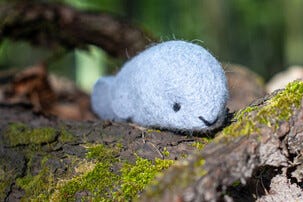 Agna Wool Art Kit Huovutustyö hylje, 10 cm