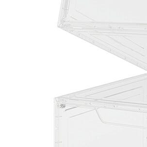 Stapelbar skolåda med dörr, transparent plast, 2-pack