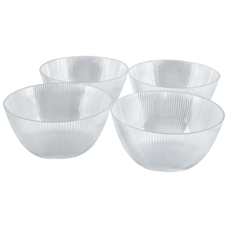 Liten plastskål, transparent, 15 cm, 4-pakning