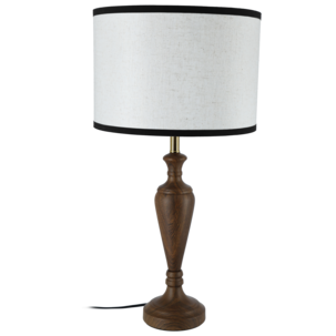 Lampeskjerm i lin, beige med svart kant, Northlight