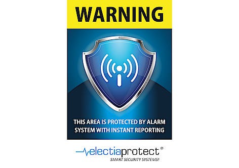 Alarmskilt 80 x 50 mm