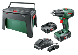 Skruvdragare Bosch PSR 1800 LI-2 med Step & Workbox