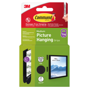 Command tavelupphängning självhäftande, 5 kg, 4-pack