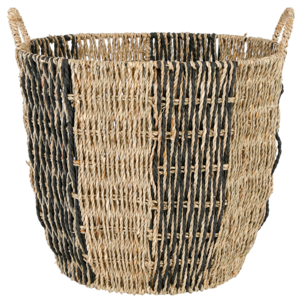Förvaringskorg med handtag natur/svart, 35 cm