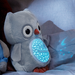 Kosedyr, ugle med nattlampe og musikk