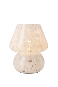 Northlight Lindy liten bordslampa i glas, 18 cm