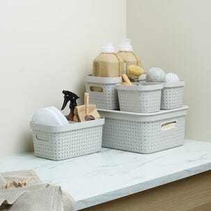 Oppbevaringskurv Neat beige, resirkulert plast