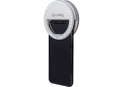 Celly Selfie Flash Light Pro White selfielampe til mobilen