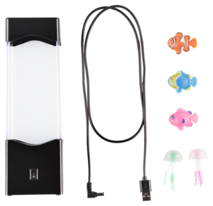 Bordlampe med fisker og maneter, 23 cm