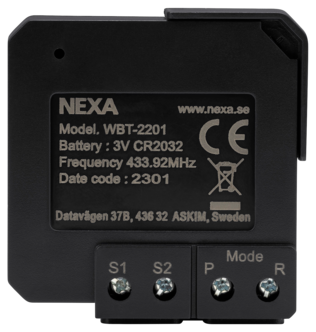 Nexa WBT-2201 batteridrevet innbyggingssender