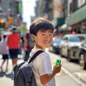 Trådløse ørepropper for barn, TWS, med skyveetui