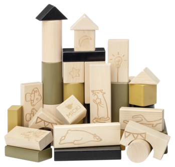 Micki Premium Rakennuspalikat puuta, 40 kpl, ikäsuositus yli 5 kk