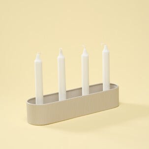 Adventsljusstake för 4 levande ljus, beige, 32 cm