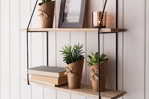 Seinähylly puu/metalli 