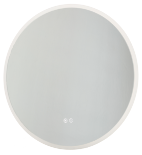 Rund badrumsspegel med dimbar belysning, vit, 60 cm