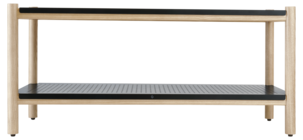 Kenkähylly musta metallia ja puuta, 80,8 cm