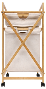 Skittentøykurv på hjul med hylle og 2 uttrekkbare kurver