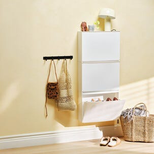 Skoskap smal vegghengt plast, 51,5x16x39 cm