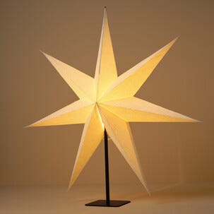 Stor adventsstjärna veckat papper vit 70 cm, Northlight