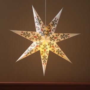 Stor adventsstjärna blommönster papper, 70 cm