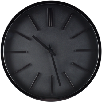 Analog veggklokke med lydløst urverk, 35 cm