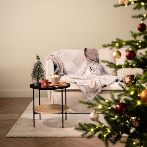 Lyslykt i frostet glass, rød