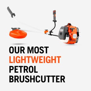 Husqvarna 122R bensindrevet ryddesag med trimmerhode og sele