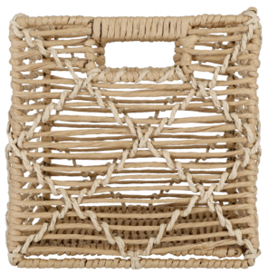 Flätad förvaringskorg med handtag, natur