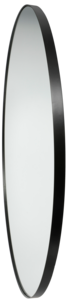 Stort rund speil i svart ramme, 75 cm