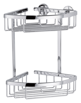 Tesa Aluxx dubbel duschhylla, krom