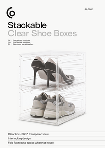 Stapelbar skolåda med dörr, transparent plast, 2-pack