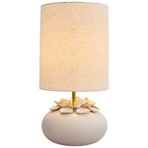 Northlight Minna bordslampa blomma, beige, 43 cm