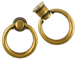 Håndtak med ring, antikk gull