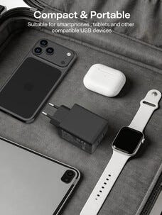 Lader USB-C 2 porter GaN PD, 45 W