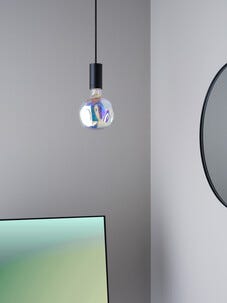 Regnbuefarget dekorpære E27 på 2,2 W, 125 mm