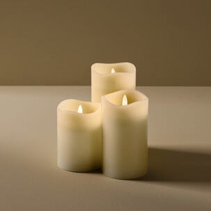 LED-kynttilä vahakynttilä, paristo, kaukosäädin, 3 kpl, Pure Living Nordic