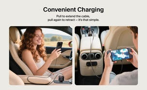 Belkin BoostCharge snabbladdare bil, USB-A, USB-C, 75 W