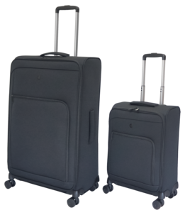 Pehmeä matkalaukku suuri, 4 pyörää, musta