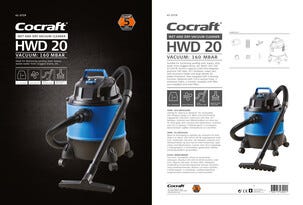 Cocraft HWD 20 Kuiva-/märkäimuri pölypussilla tai ilman