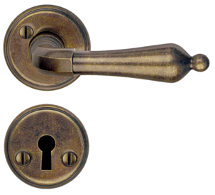 Beslagsboden B250 dörrhandtag med nyckelskylt, innerdörr